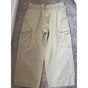 Vintage Mossimo Cargo Brown Pants Size 36x24 Y2K Straight Skater Cropped